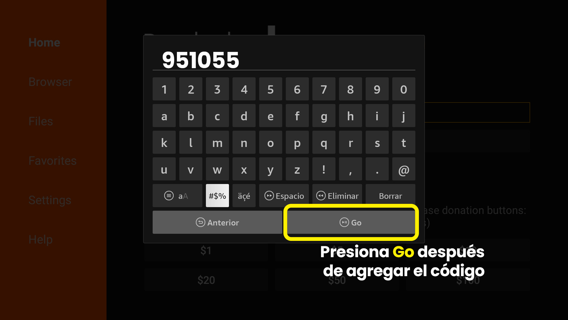 5- Escribe el Código: 951055